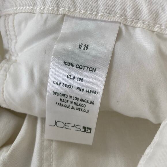 Joe's Jeans Raw Hem Denim Skirt Size 26 White Below Knee Midi Casual *flaw - Picture 10 of 14